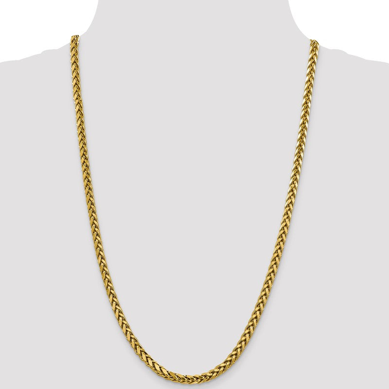 14K 18 inch 5mm Semi-Solid Diamond-cut Wheat with Lobster Clasp Chain BC186