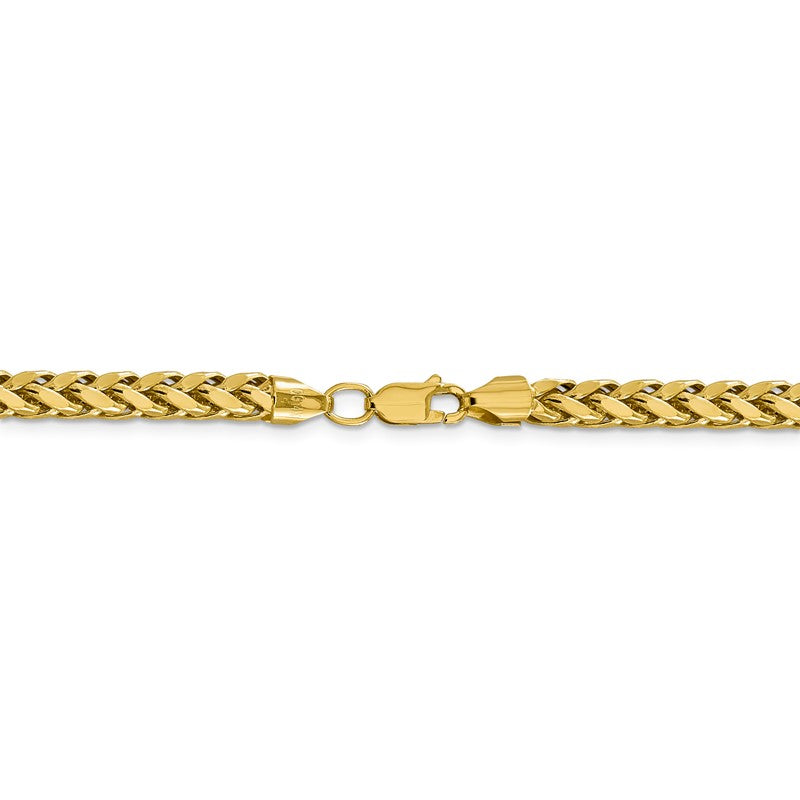 14K 18 inch 5mm Semi-Solid Diamond-cut Wheat with Lobster Clasp Chain BC186
