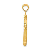 14k Reversible Diamond-cut Cross Pendant K3631