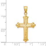 14k Reversible Diamond-cut Cross Pendant K3631