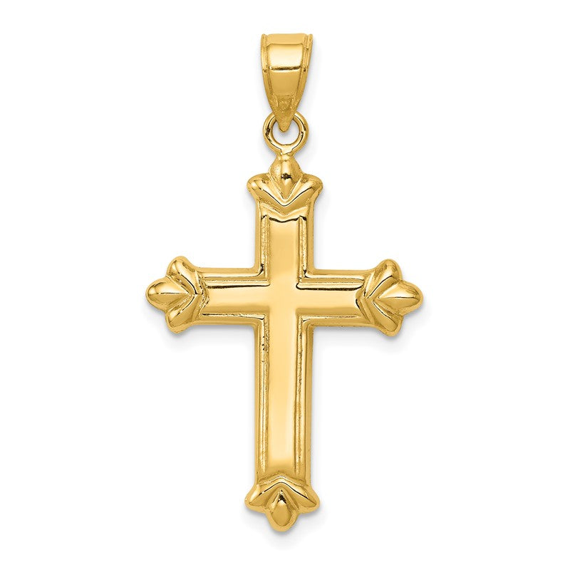 14k Reversible Diamond-cut Cross Pendant K3631
