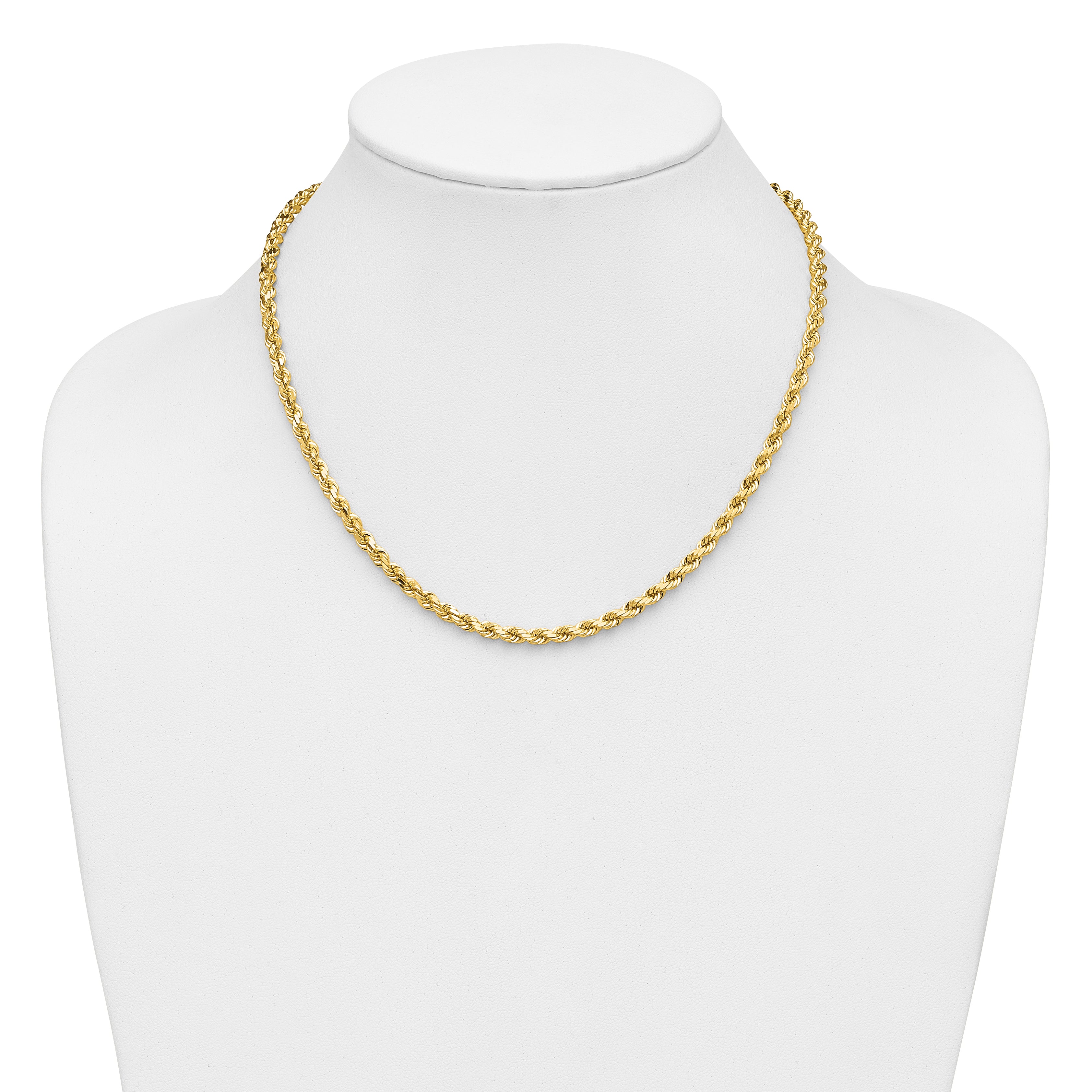 14K 26 inch 4.25mm Diamond-cut Rope with Lobster Clasp Chain 033L