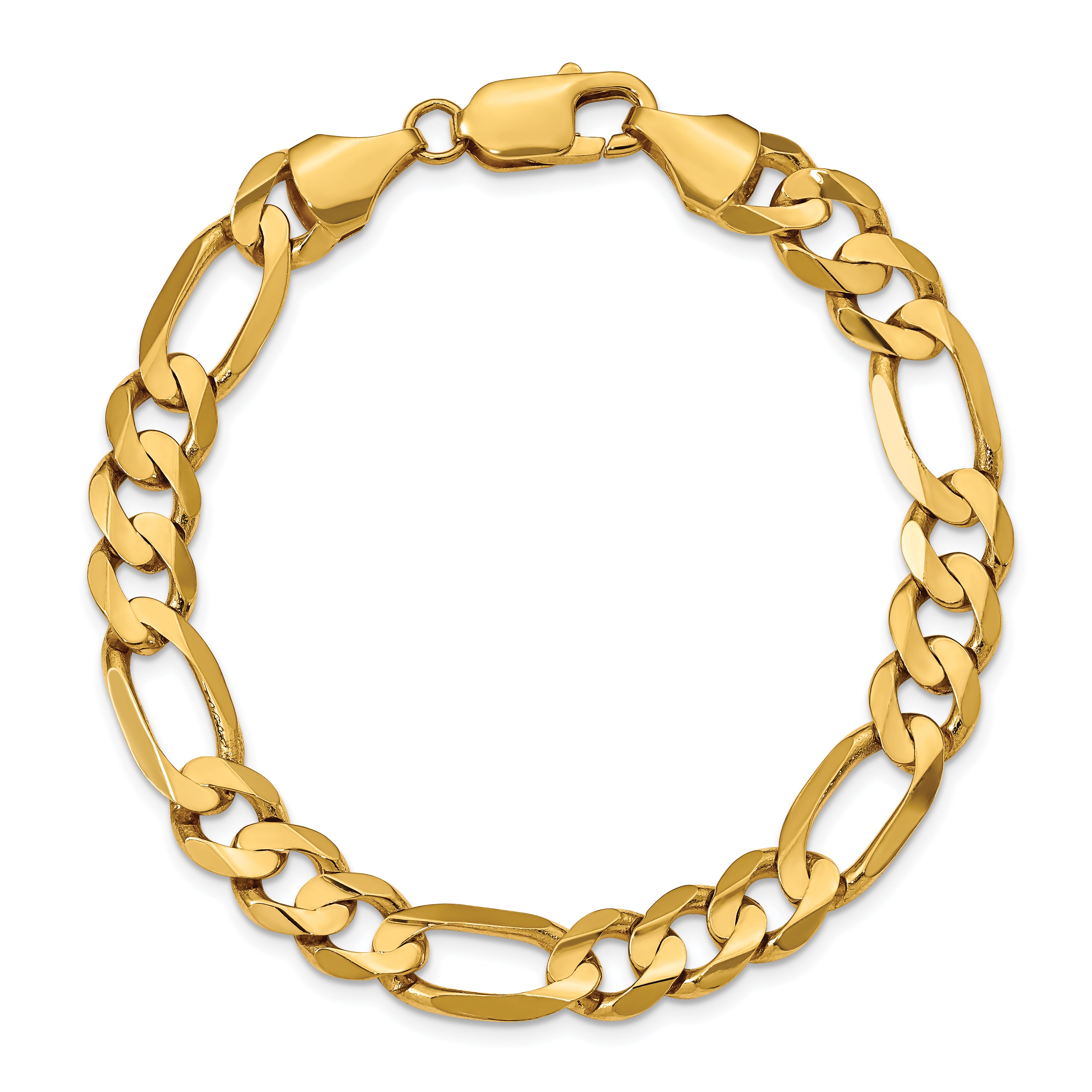 14K 22 inch 8.75mm Concave Open Figaro with Lobster Clasp Chain LFG220
