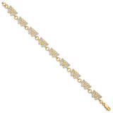 14k with White Rhodium Butterfly 7 inch Bracelet FB1049