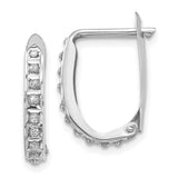 14k White Gold Diamond Fascination Diamond Dust/Accent 2x16mm Oval Hinged Hoop Earrings DF141