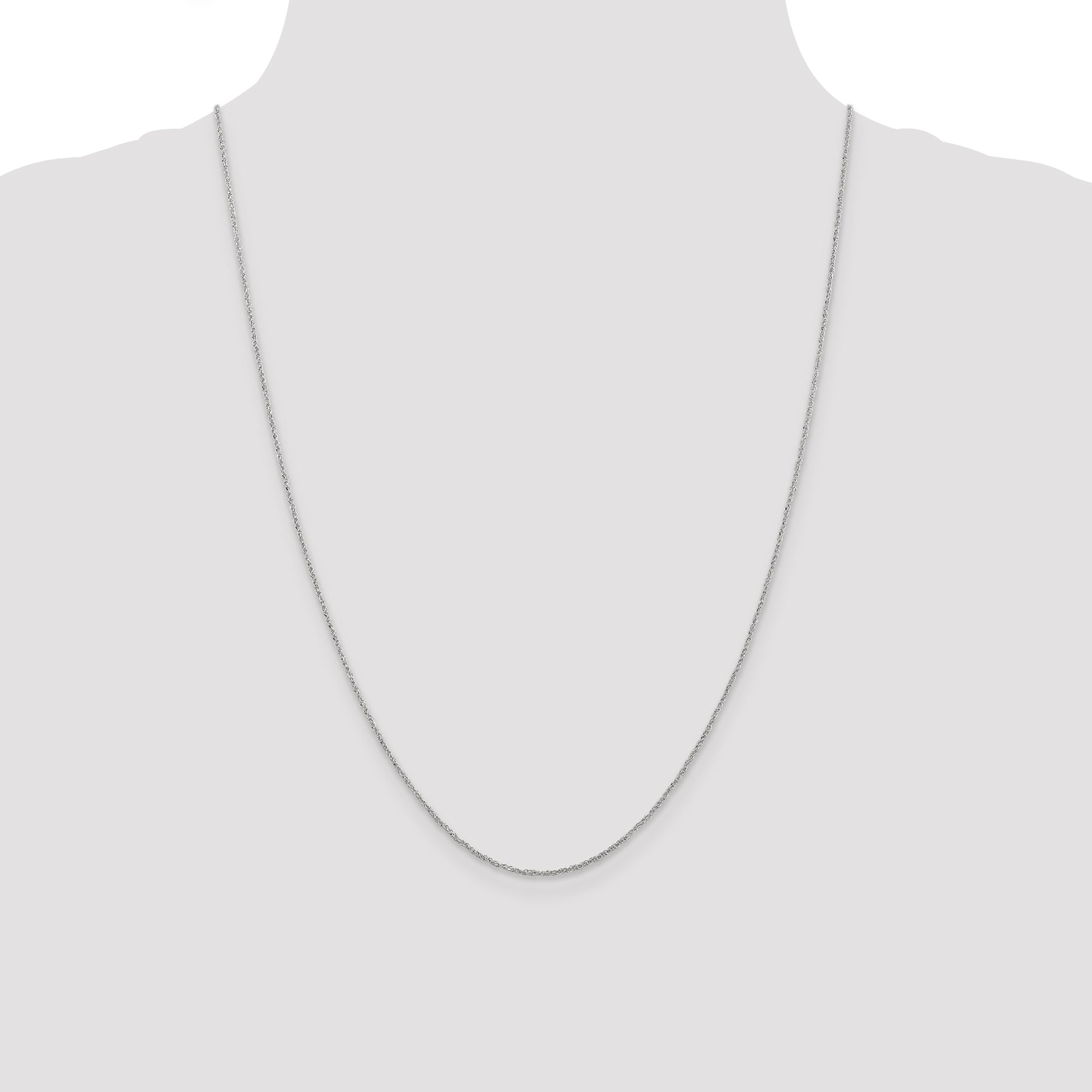 14K  White Gold 14 inch 1.1mm Ropa with Spring Ring Clasp Chain WRPA020