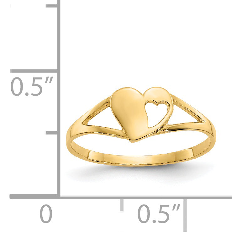 14k Madi K Heart Size 2 Baby / Childrens Ring SE2389