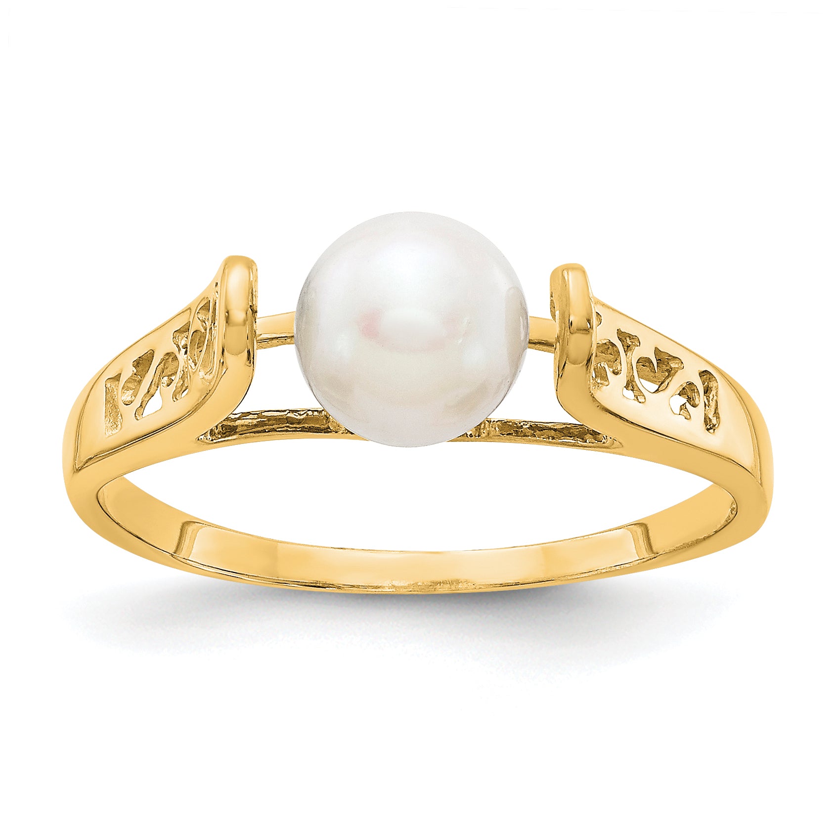 14k 6mm FW Cultured Pearl ring Y1845PL