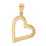 14K Polished Crooked Heart Pendant K4664