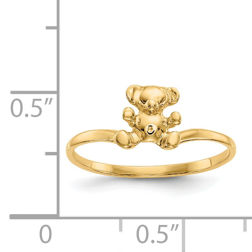 14k Polished Teddy Bear Size 5 Baby / Childs Ring R194