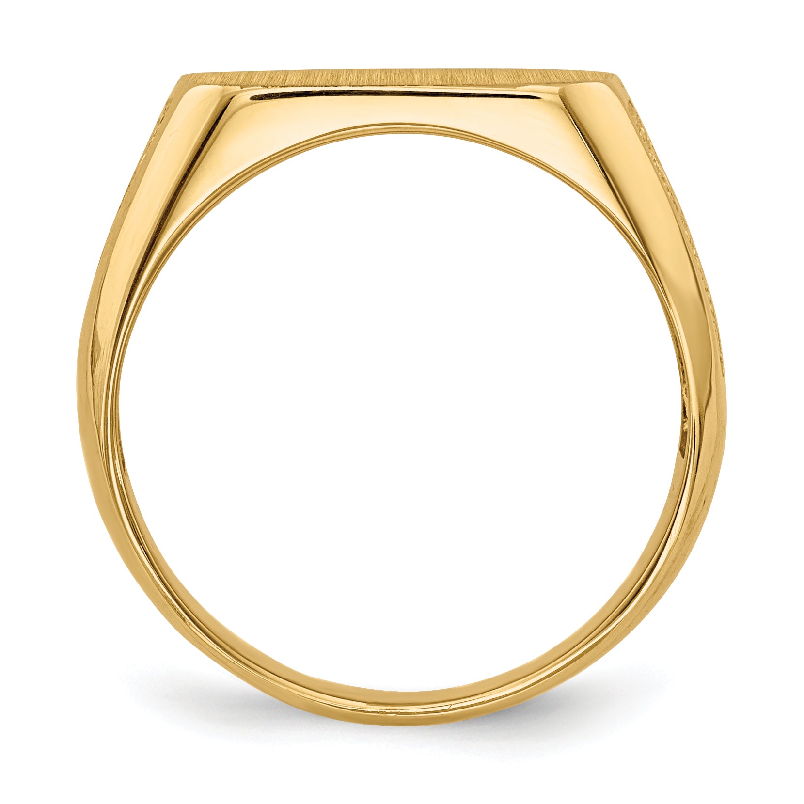 14k 12.5x6.0mm Open Back Signet Ring RS423