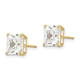14k 7mm Square CZ Post Earrings XD40CZ