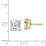 14k 7mm Square CZ Post Earrings XD40CZ
