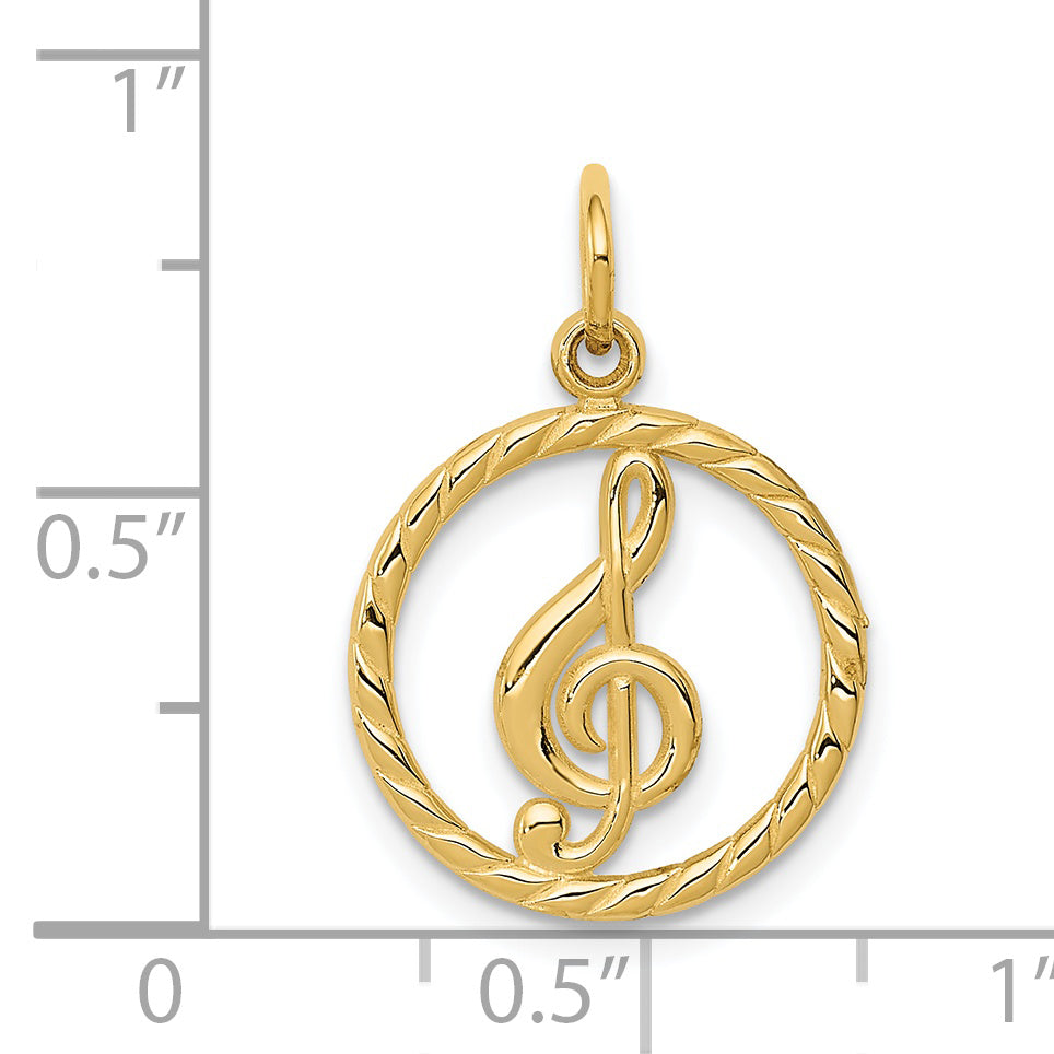 14k Treble Clef in Circle Charm C1791