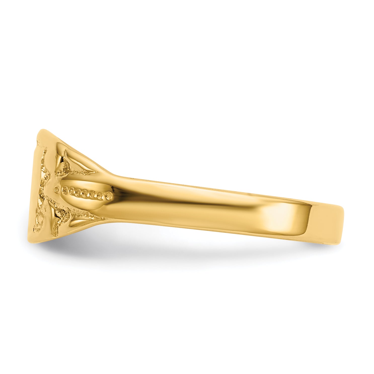 14K Polished 6.25x4.0mm Closed Back Size 3.25 Baby Rectangular Signet Ring R524