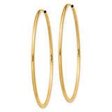 14k 1.5x45mm Polished Round Endless Tube Hoop Earrings XY1165