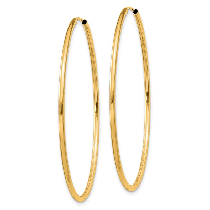 14k 1.5x45mm Polished Round Endless Tube Hoop Earrings XY1165