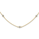 14k White Gold Complete 1/2 carat Diamond 9-Station 18 inch Necklace PM3754