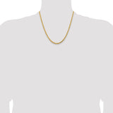 14K 26 inch 4.25mm Diamond-cut Rope with Lobster Clasp Chain 033L