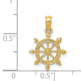 14k Ship Wheel Pendant K3066