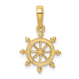 14k Ship Wheel Pendant K3066