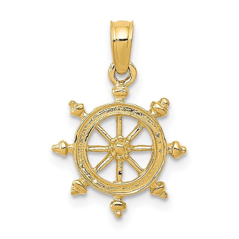 14k Ship Wheel Pendant K3066