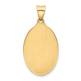 14k Polished and Satin Hollow St Christopher Medal Oval Pendant XR1308