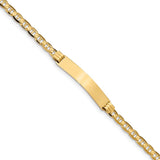 14k Polished Solid Chain/Solid Plate Anchor Link 33.5x7mm Plate 7 inch ID Bracelet LID77