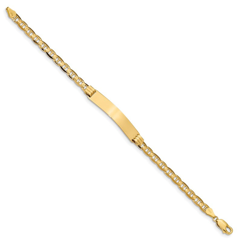 14k Polished Solid Chain/Solid Plate Anchor Link 33.5x7mm Plate 7 inch ID Bracelet LID77