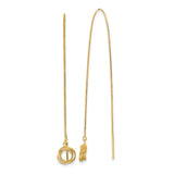 14k Polished Diamond-cut Box Chain Love Knot Threader Earrings TL1015