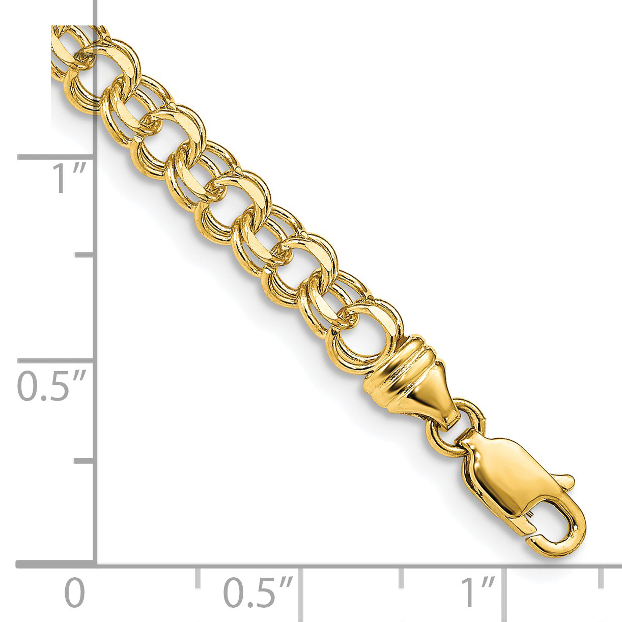 14k 4.75mm Diamond-cut Solid Heavy Double Link 7 inch Charm Bracelet DOH16