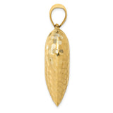 14K Polished Basket Weave Pattern 3-D Puffed Heart Pendant K5148