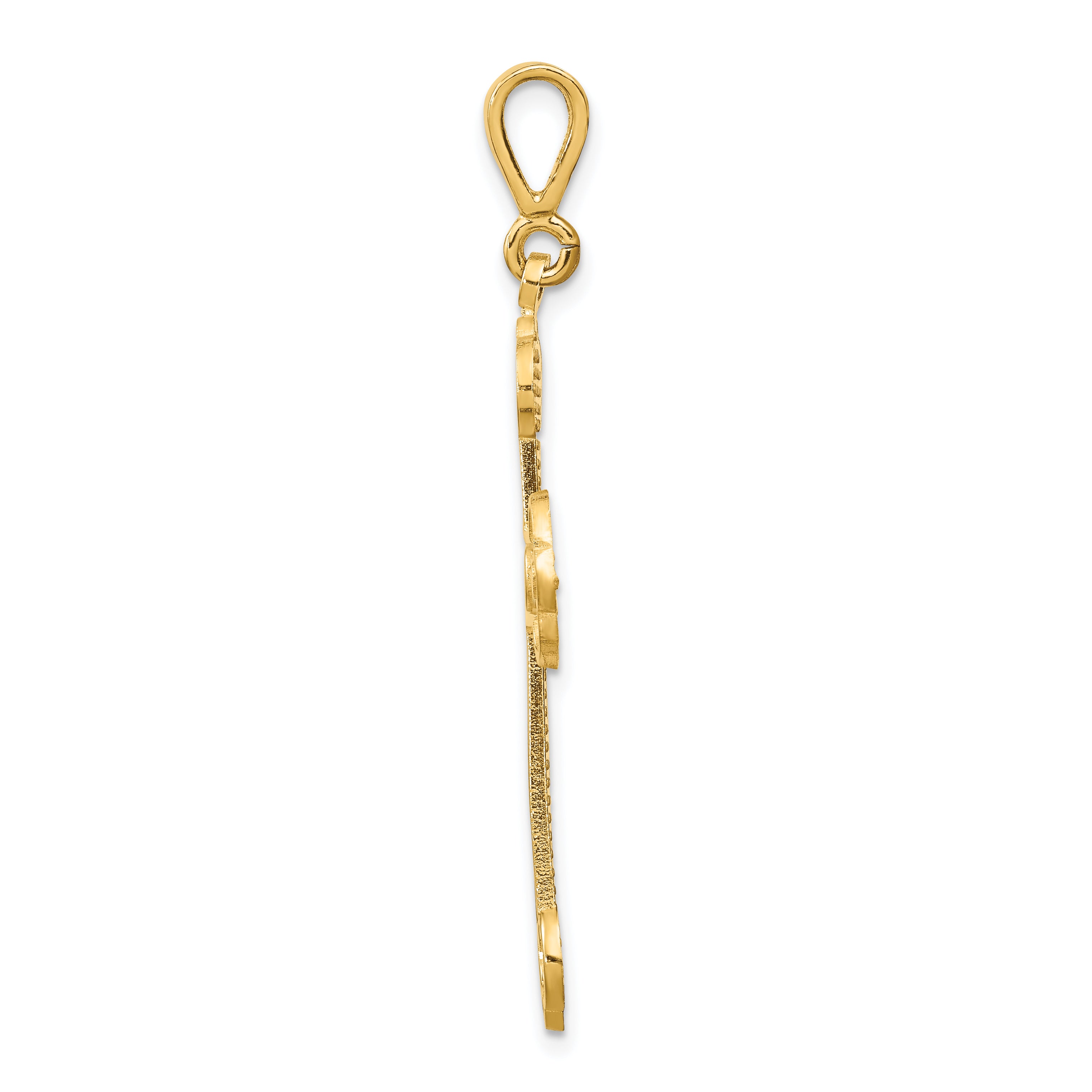 14k Budded Cross Pendant C1474