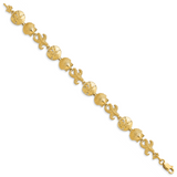14k Polished Seashell Theme 7.25 inch Bracelet FB1143