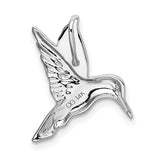 14k White Gold Polished Open-Backed Hummingbird Chain Slide K1030