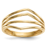 14k Polished Curved 4-Bar Ring R607