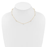 14k 4-5mm White Near-Round Freshwater Cultured Pearl 8-Station 16 inch Necklace PR52