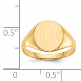 14k 9.5x11.0mm Oval Open Back Signet Ring RS113