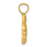 14K Satin Diamond-cut Pig Pendant K3319