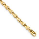 14K 18 inch 3.9mm Hand Polished Fancy Link with Lobster Clasp Chain LK724