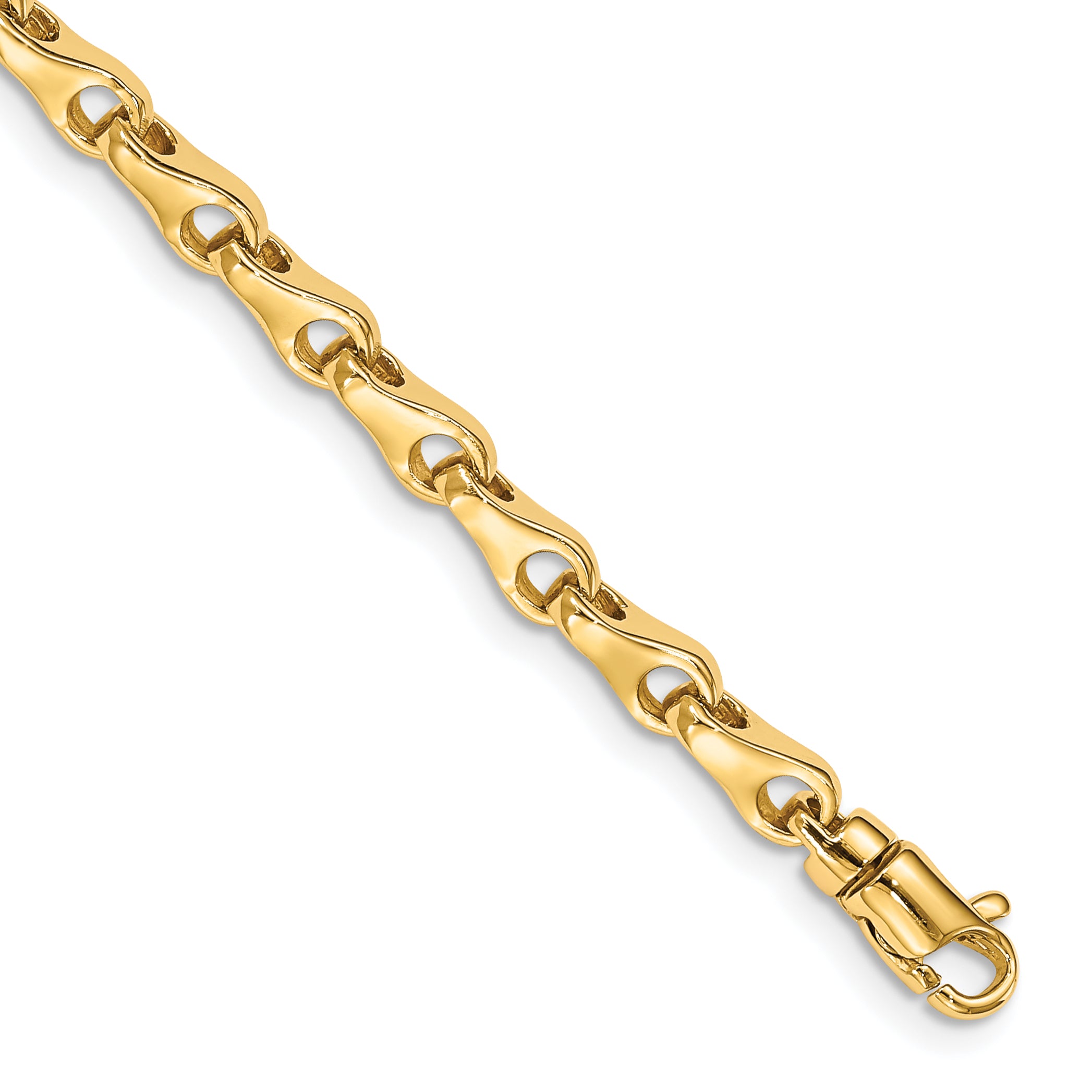 14K 18 inch 3.9mm Hand Polished Fancy Link with Lobster Clasp Chain LK724