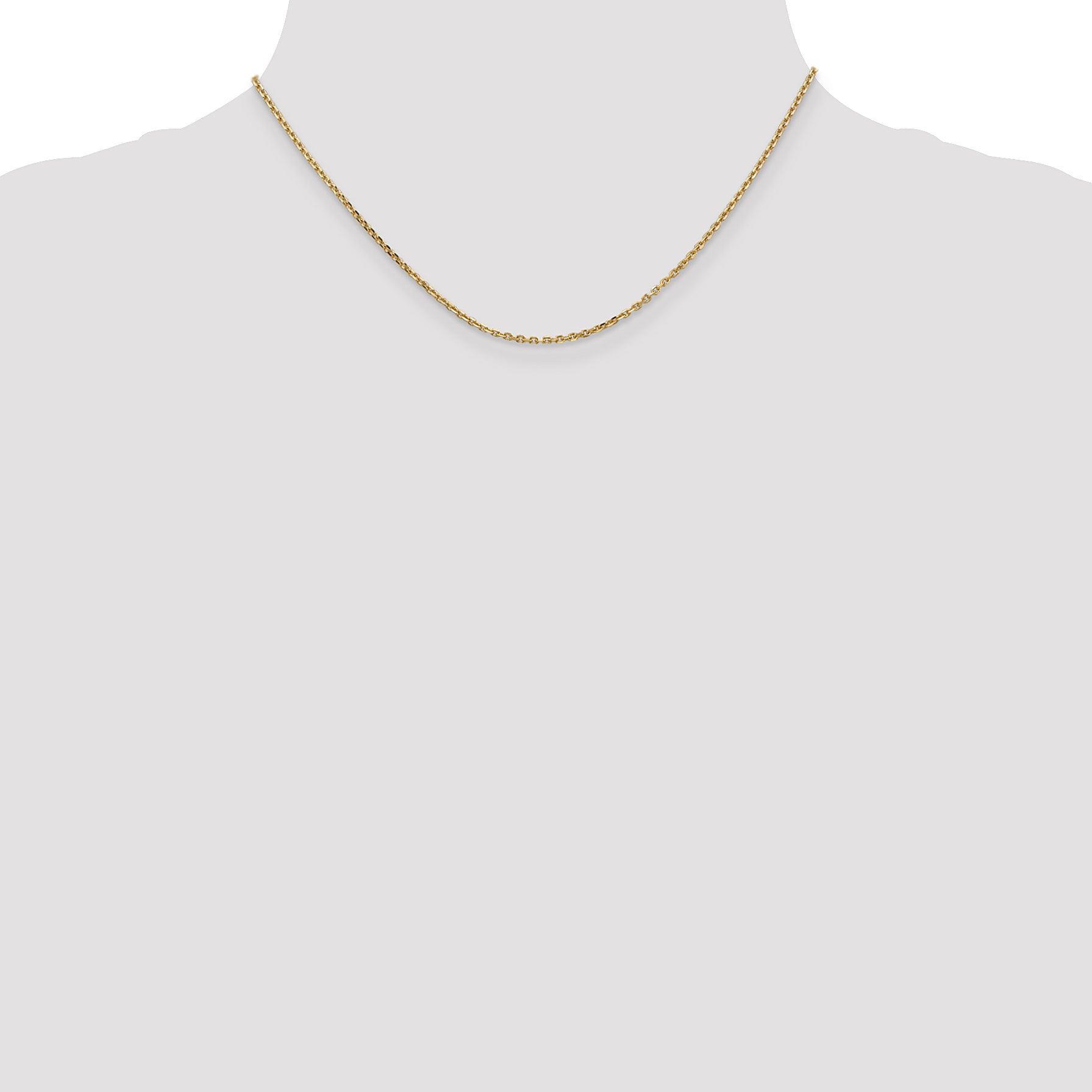 14K 26 inch 1.65mm Solid Diamond-cut Cable with Lobster Clasp Chain PEN141