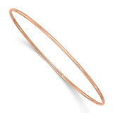 14k Rose Gold Polished 1.50mm Slip-on Round Bangle Bracelet DB539