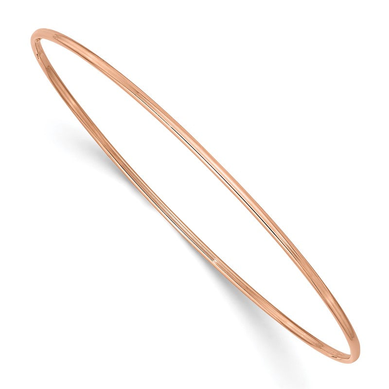 14k Rose Gold Polished 1.50mm Slip-on Round Bangle Bracelet DB539