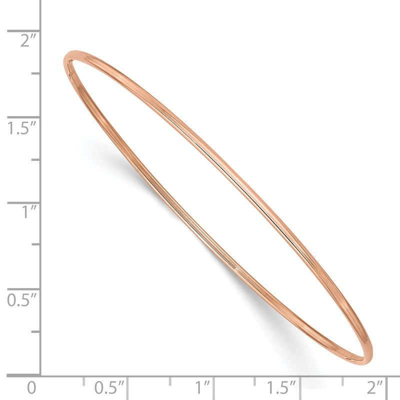 14k Rose Gold Polished 1.50mm Slip-on Round Bangle Bracelet DB539
