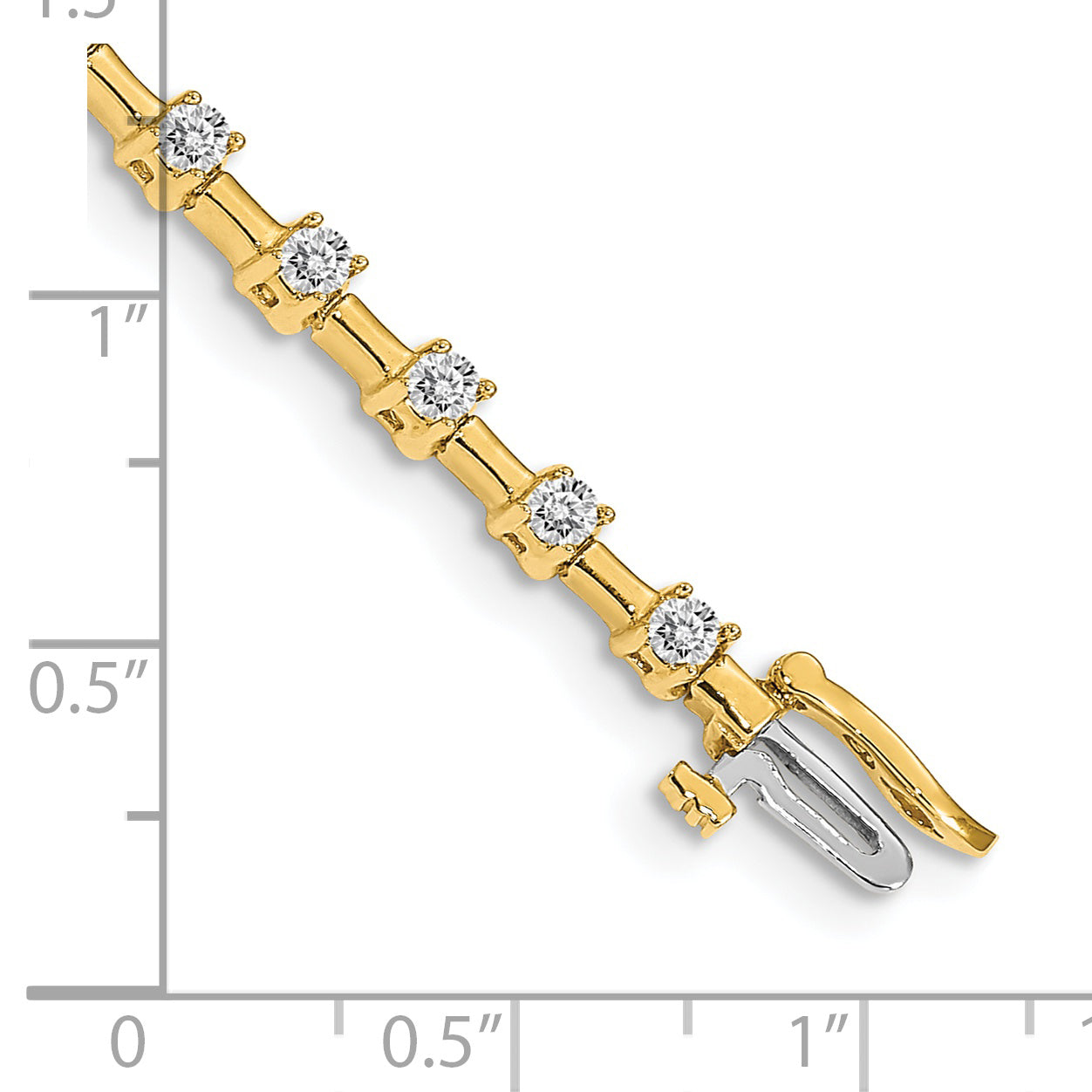 14k Complete 2 carat Round A Diamond Bar Link 7 inch Tennis Bracelet X636A