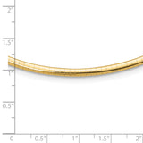 14k Polished 3mm Standard Weight 16 inch Domed Omega Necklace OD3