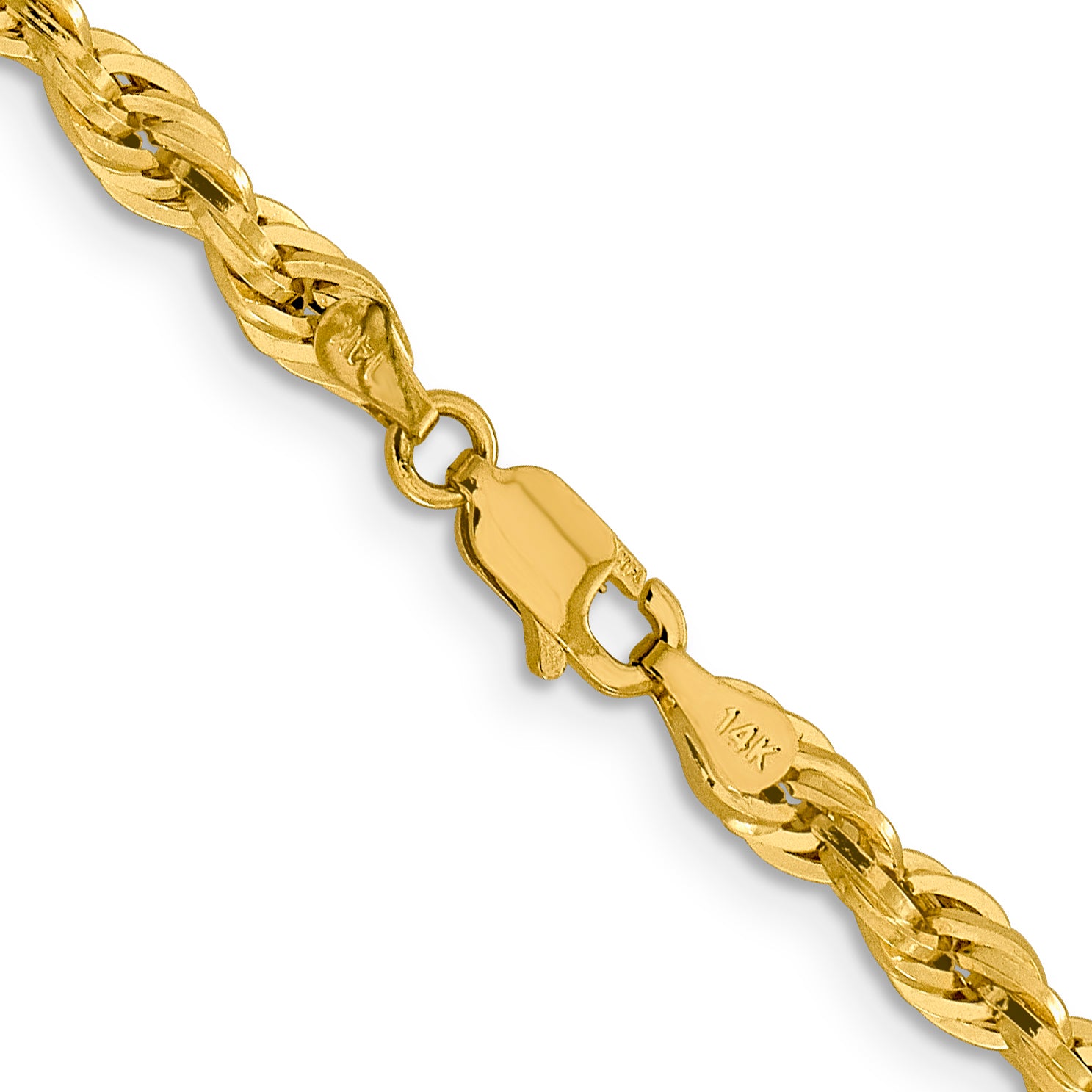 14K 26 inch 4.25mm Semi Solid Rope with Lobster Clasp Chain BC168