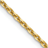 14K 26 inch 1.65mm Solid Diamond-cut Cable with Lobster Clasp Chain PEN141