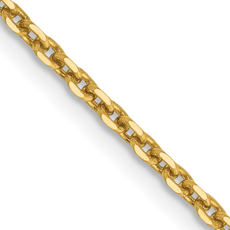 14K 26 inch 1.65mm Solid Diamond-cut Cable with Lobster Clasp Chain PEN141